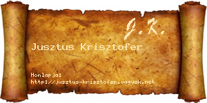 Jusztus Krisztofer névjegykártya